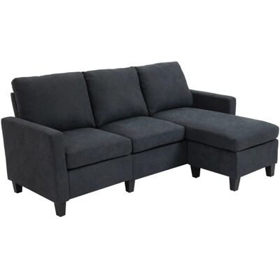 HOMCOM - Ecksofa L-Form - Dunkelgrau - L-Form-Chaise - Sofa HOMCOM - Ecksofa L-Form - Dunkelgrau - L-Form-Chaise - Sofa