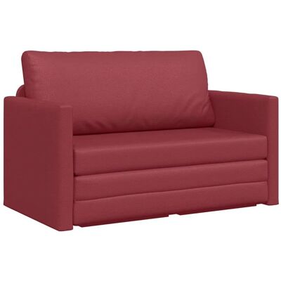 vidaXL Schlafsofa 110cm Weinrot Kunstleder 4106711 vidaXL Schlafsofa 110cm Weinrot Kunstleder 4106711