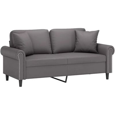vidaXL Graues 2-Sitzer-Sofa - Modernes Design & Kunstleder vidaXL Graues 2-Sitzer-Sofa - Modernes Design & Kunstleder