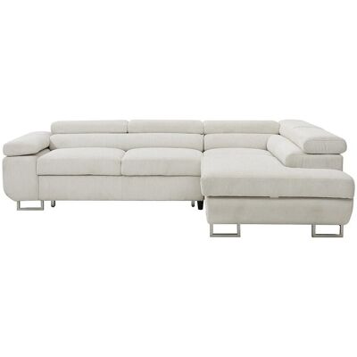 Vente-unique Beiger Samt Eckenbettsofa - 5 Sitze Vente-unique Beiger Samt Eckenbettsofa - 5 Sitze
