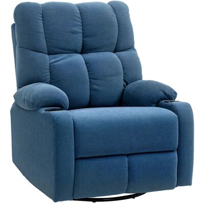 HOMCOM Relaxsessel mit Liegefunktion Polyester Stahl Blau 88L x 96B x 108H cm HOMCOM Relaxsessel mit Liegefunktion Polyester Stahl Blau 88L x 96B x 108H cm