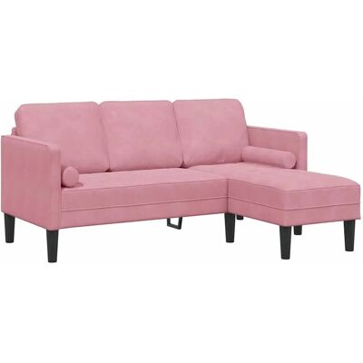 vidaXL Pinkes Polyester Ecksofa - Sofa vidaXL Pinkes Polyester Ecksofa - Sofa