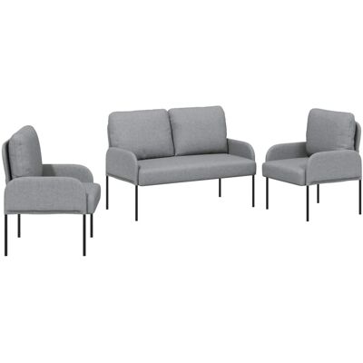 vidaXL Sofagarnituren 3 Stk Hellgrau 115 x 56 x 80 cm Sperrholz 3406208 vidaXL Sofagarnituren 3 Stk Hellgrau 115 x 56 x 80 cm Sperrholz 3406208