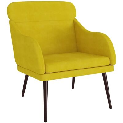 vidaXL Sessel Gelb 63x76x80 cm Samt 351441 vidaXL Sessel Gelb 63x76x80 cm Samt 351441