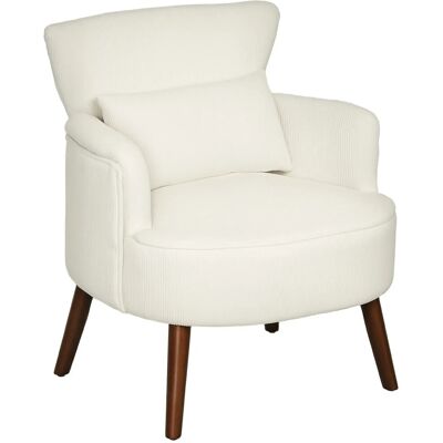 HOMCOM Einzelsessel Polyester Schaumstoff Cremeweiß 69L x 69,5B x 78H cm HOMCOM Einzelsessel Polyester Schaumstoff Cremeweiß 69L x 69,5B x 78H cm