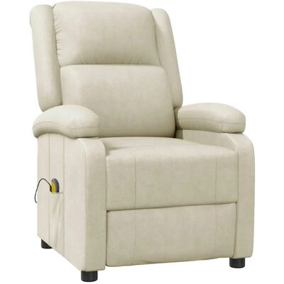vidaXL Massagesessel Cremeweiß Kunstleder 340163 vidaXL Massagesessel Cremeweiß Kunstleder 340163