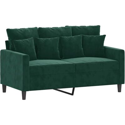 vidaXL Dunkelgrünes Samt 2-Sitzer Sofa - Sofa vidaXL Dunkelgrünes Samt 2-Sitzer Sofa - Sofa