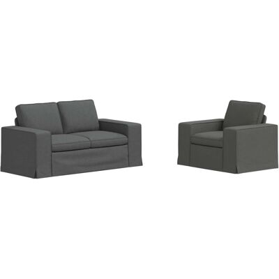 vidaXL Sofa 2-Tlg Dunkelgrau 182 x 80 x 82 cm Stoff 3407501 vidaXL Sofa 2-Tlg Dunkelgrau 182 x 80 x 82 cm Stoff 3407501