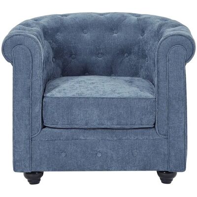 Vente-unique Sessel Mit Gerader Rückenlehne Chesterfield Blau 82 cm Vente-unique Sessel Mit Gerader Rückenlehne Chesterfield Blau 82 cm