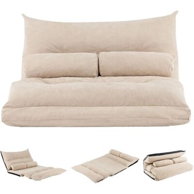 Costway 3 In 1 Klappbares Bodensofa mit Verstellbarer Rückenlehne Beige Costway 3 In 1 Klappbares Bodensofa mit Verstellbarer Rückenlehne Beige