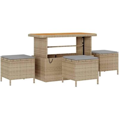 vidaXL Gartensofa-Set mit Kissen 9 Stk Beige und Hellgrau 3363312 vidaXL Gartensofa-Set mit Kissen 9 Stk Beige und Hellgrau 3363312
