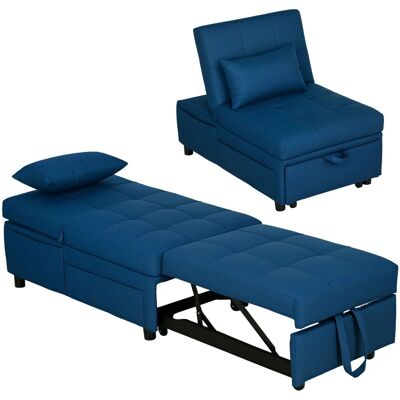 HOMCOM Schlafsessel Polyester Schaumstoff Blau 65,5L x 104B x 81H cm HOMCOM Schlafsessel Polyester Schaumstoff Blau 65,5L x 104B x 81H cm
