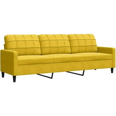Vidaxl - Samtsofa 3-Sitzer Gelb - Sofa Vidaxl - Samtsofa 3-Sitzer Gelb - Sofa