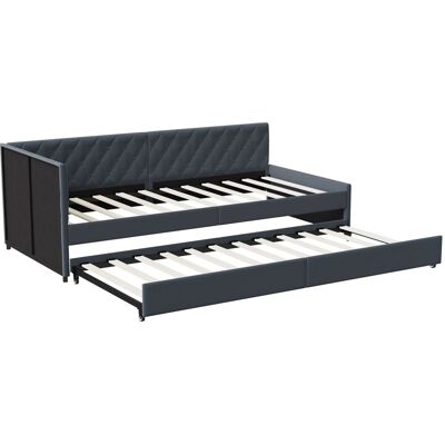 PXloue Tagesbett 90/180x200cm Schlafsofa Sofabett aus Samt Grau PXloue Tagesbett 90/180x200cm Schlafsofa Sofabett aus Samt Grau
