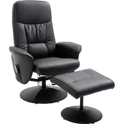 HOMCOM Massagesessel mit Fußhocker Stauraum Liegefunktion Schwarz 76 x 81 x 105 cm HOMCOM Massagesessel mit Fußhocker Stauraum Liegefunktion Schwarz 76 x 81 x 105 cm