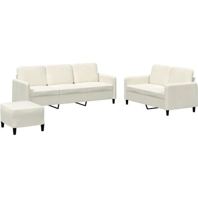 vidaXL 3-tlg. Sofagarnitur - Creme Samt vidaXL 3-tlg. Sofagarnitur - Creme Samt