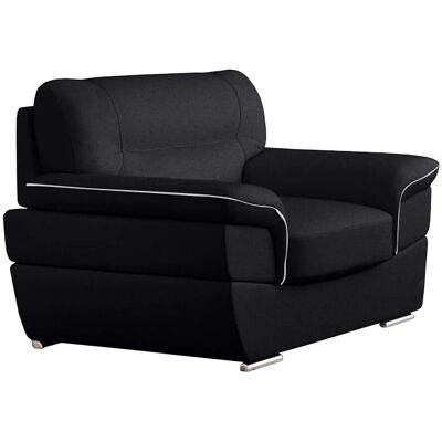 Vente-unique Sessel Mit Gerader Rückenlehne Thibault Schwarz 115 cm Vente-unique Sessel Mit Gerader Rückenlehne Thibault Schwarz 115 cm