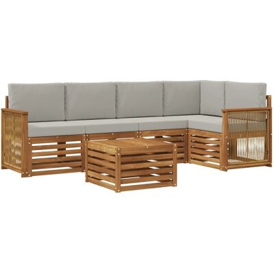 vidaXL Ecksofa Set mit Kissen 5 Stk Natur und Hellgrau 3384387 vidaXL Ecksofa Set mit Kissen 5 Stk Natur und Hellgrau 3384387