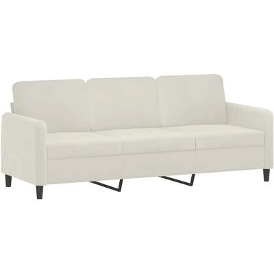 vidaXL - 3-Sitzer Couch Samt Creme - Modernes Design vidaXL - 3-Sitzer Couch Samt Creme - Modernes Design