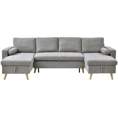 Vente-unique Schlafsofa Kori Hellgrau 288 cm Vente-unique Schlafsofa Kori Hellgrau 288 cm