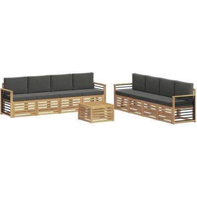 vidaXL Sofagarnituren mit Kissen 9 Stk Weiß und Anthrazit Polyester 3391607 vidaXL Sofagarnituren mit Kissen 9 Stk Weiß und Anthrazit Polyester 3391607