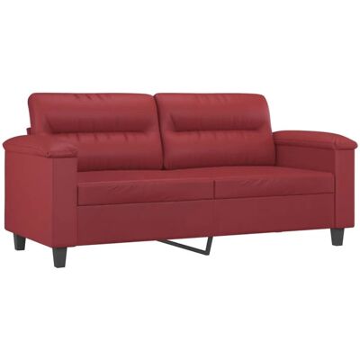 MAISONCHIC 2-Sitzer Rotwein Kunstleder Sofa - Sofa MAISONCHIC 2-Sitzer Rotwein Kunstleder Sofa - Sofa
