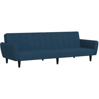 vidaXL Blau Samt 2-Sitzer Schlafsofa - Schlafsofa vidaXL Blau Samt 2-Sitzer Schlafsofa - Schlafsofa
