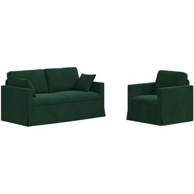 vidaXL Sofa 2-Tlg Dunkelgrün 158 x 78 x 80 cm Samt 3407553 vidaXL Sofa 2-Tlg Dunkelgrün 158 x 78 x 80 cm Samt 3407553