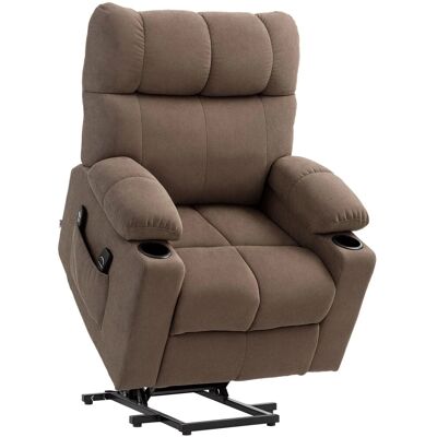 HOMCOM Sessel mit Aufstehhilfe Polyester Metall Braun 91L x 95B x 109H cm HOMCOM Sessel mit Aufstehhilfe Polyester Metall Braun 91L x 95B x 109H cm