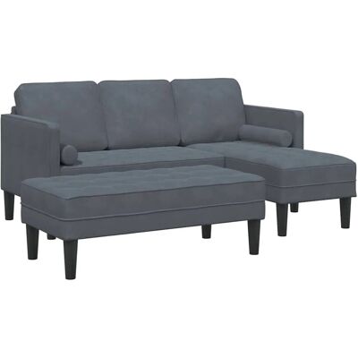 vidaXL Sofa-Set 2-Tlg Dunkelgrau 173 x 131 x 67 cm Samt 3329265 vidaXL Sofa-Set 2-Tlg Dunkelgrau 173 x 131 x 67 cm Samt 3329265