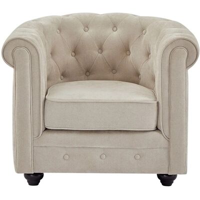Vente-unique Sessel Mit Gerader Rückenlehne Chesterfield Beige 82 cm Vente-unique Sessel Mit Gerader Rückenlehne Chesterfield Beige 82 cm