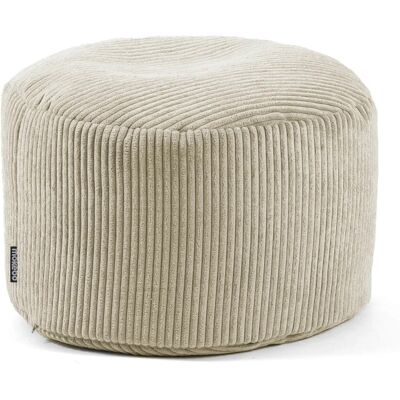 mokebo Pouf oder Sitzhocker aus Cord Der Faule Lenz Fußhocker in Beige mit EPS-Perlen Füllung mokebo Pouf oder Sitzhocker aus Cord Der Faule Lenz Fußhocker in Beige mit EPS-Perlen Füllung