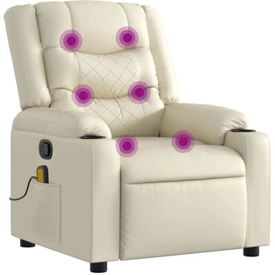 VIDAXL Relaxsessel mit Massagefunktion - Kunstleder Creme VIDAXL Relaxsessel mit Massagefunktion - Kunstleder Creme