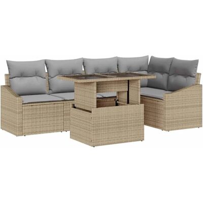 Beige Gartenset - 6-teiliges Lounge-Set Beige Gartenset - 6-teiliges Lounge-Set