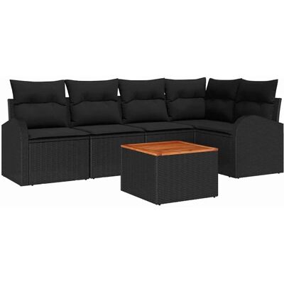 vidaXL Garten-Sofa-Set 6-Tlg Schwarz 3356252 vidaXL Garten-Sofa-Set 6-Tlg Schwarz 3356252