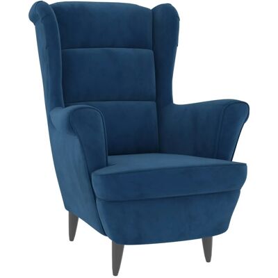 vidaXL Sessel Blau Samt - Retro Stil Sofa vidaXL Sessel Blau Samt - Retro Stil Sofa