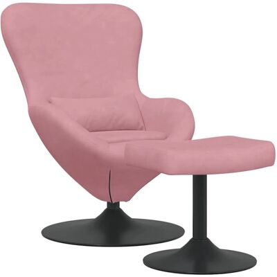 vidaXL Eierstuhl mit Fußhocker Rosa 63 x 73 x 90 cm Samt 42002748 vidaXL Eierstuhl mit Fußhocker Rosa 63 x 73 x 90 cm Samt 42002748