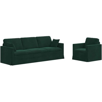 vidaXL Sofa Set 2 Stk Dunkelgrün 228 x 78 x 80 cm Samt 3407627 vidaXL Sofa Set 2 Stk Dunkelgrün 228 x 78 x 80 cm Samt 3407627