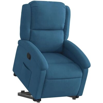 Vidaxl Blau Samt Lederstuhl mit Aufstehfunktion Vidaxl Blau Samt Lederstuhl mit Aufstehfunktion