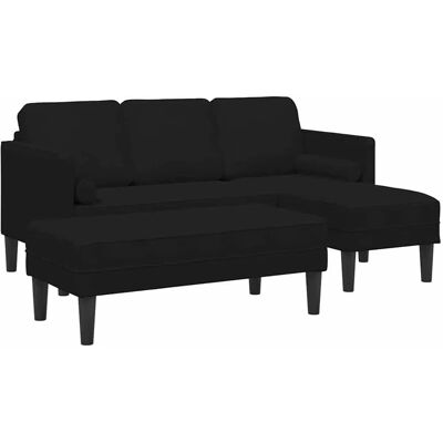 vidaXL Sofa-Set 2-Tlg Schwarz 173 x 131 x 67 cm Samt 3329270 vidaXL Sofa-Set 2-Tlg Schwarz 173 x 131 x 67 cm Samt 3329270