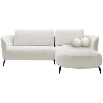 Vente-unique Aremia Ecksofa - 4 Sitze, Weiß, Umweltfreundlich Vente-unique Aremia Ecksofa - 4 Sitze, Weiß, Umweltfreundlich