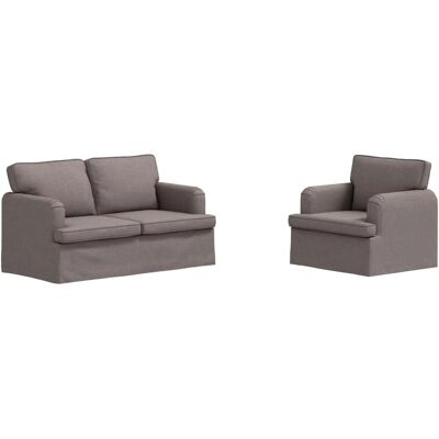 vidaXL Sofa 2-Tlg Taupe 144 x 80 x 85 cm Stoff 3407520 vidaXL Sofa 2-Tlg Taupe 144 x 80 x 85 cm Stoff 3407520