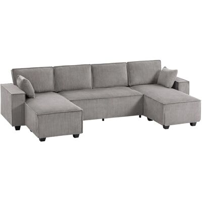 HOMCOM Corner Sofa Polyester Originalschaum 311L x 154B x 91H cm Hellgrau HOMCOM Corner Sofa Polyester Originalschaum 311L x 154B x 91H cm Hellgrau