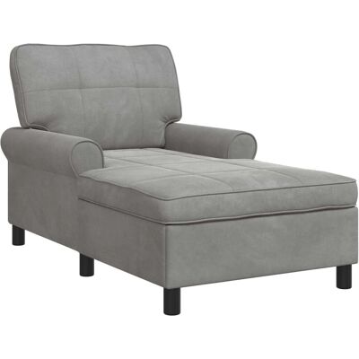 vidaXL Lounge-Liege mit Kissen Hellgrau 91 x 157 x 91 cm Samt 42022922 vidaXL Lounge-Liege mit Kissen Hellgrau 91 x 157 x 91 cm Samt 42022922