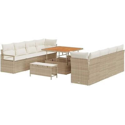 vidaXL Garten-Sofa-Set mit Kissen Beige und Creme 100 x 100 x 71 cm 3364456 vidaXL Garten-Sofa-Set mit Kissen Beige und Creme 100 x 100 x 71 cm 3364456