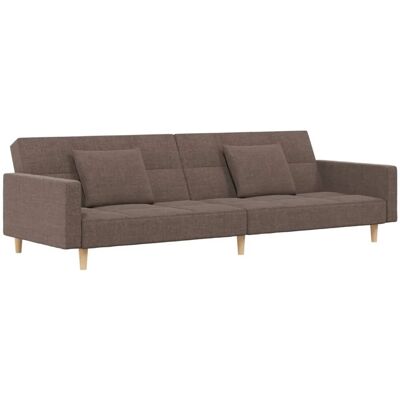 VIDAXL Schlafsofa - Taupe 2-in-1 mit Kissen VIDAXL Schlafsofa - Taupe 2-in-1 mit Kissen