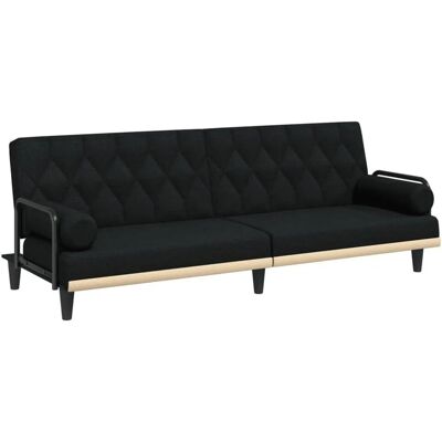 vidaXL Schlafsofa mit Armlehnen Schwarz - Schlafsofa vidaXL Schlafsofa mit Armlehnen Schwarz - Schlafsofa