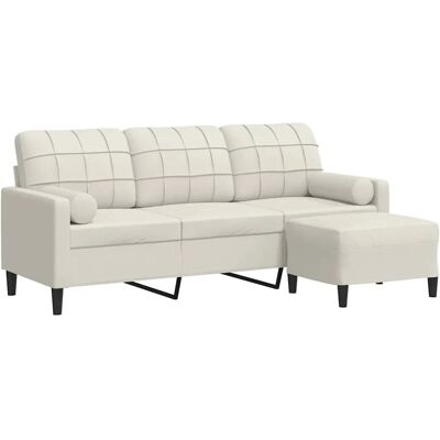 vidaXL 180 cm Samtsofa 3-Sitzer & Hocker - Sofa vidaXL 180 cm Samtsofa 3-Sitzer & Hocker - Sofa
