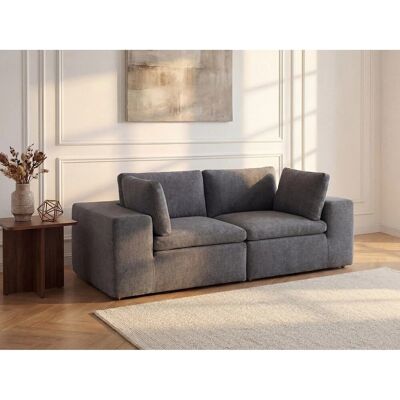 Vente-unique Modulierbares Sofa Cortoline Anthrazitgrau 224 cm Vente-unique Modulierbares Sofa Cortoline Anthrazitgrau 224 cm