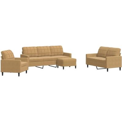 vidaXL 4-teiliges Samtsofa-Set - Wohnzimmermöbel vidaXL 4-teiliges Samtsofa-Set - Wohnzimmermöbel